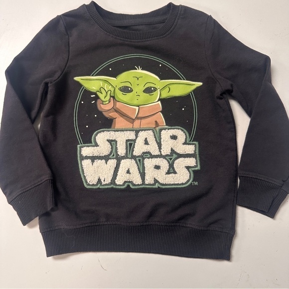 Star Wars Mandalorian Chenille Crewneck Grogu Size 4 - Picture 1 of 5
